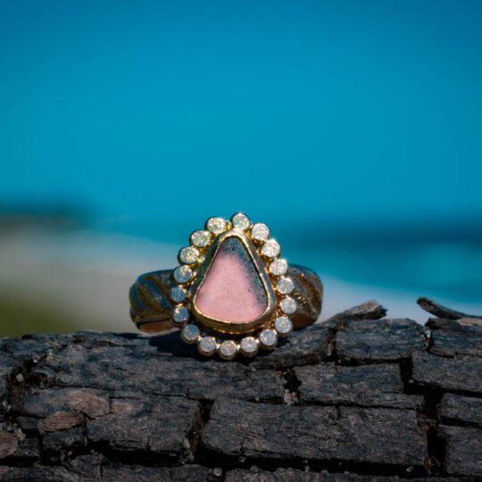 Sun Rays Sea Glass Ring