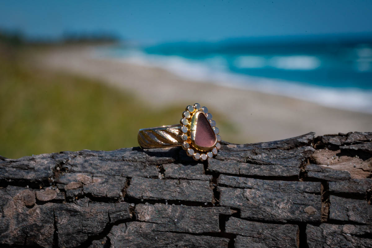 Sun Rays Sea Glass Ring - Image 3