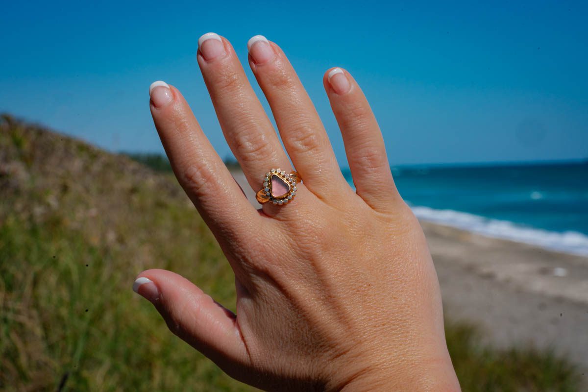 Sun Rays Sea Glass Ring - Image 6